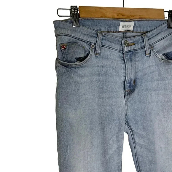 HUDSON ‘Nico Custom Midrise Patchwork Super  Skinny’ Denim Jeans Size 26 - Picture 7 of 10